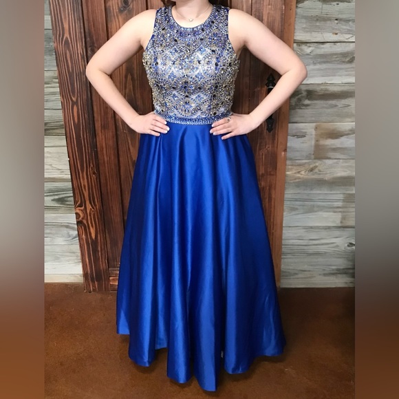 NEW! Rhinestone Formal Dress w/Pockets•Sz Large - Picture 9 of 11